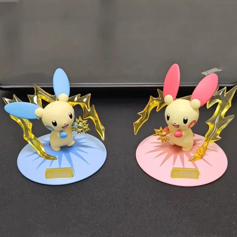 pokemon-plusle-modelo-minun-figura-combinacao-rubi-e-safira-jogo-periferico-colecao-ornamentos-suporte-do-telefone-movel
