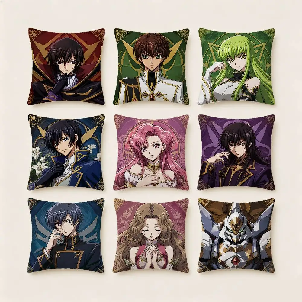 Code Geass Pillow Case Fashion Square Pillowcase Bedroom Sofa Room Ins Decoration Leisure