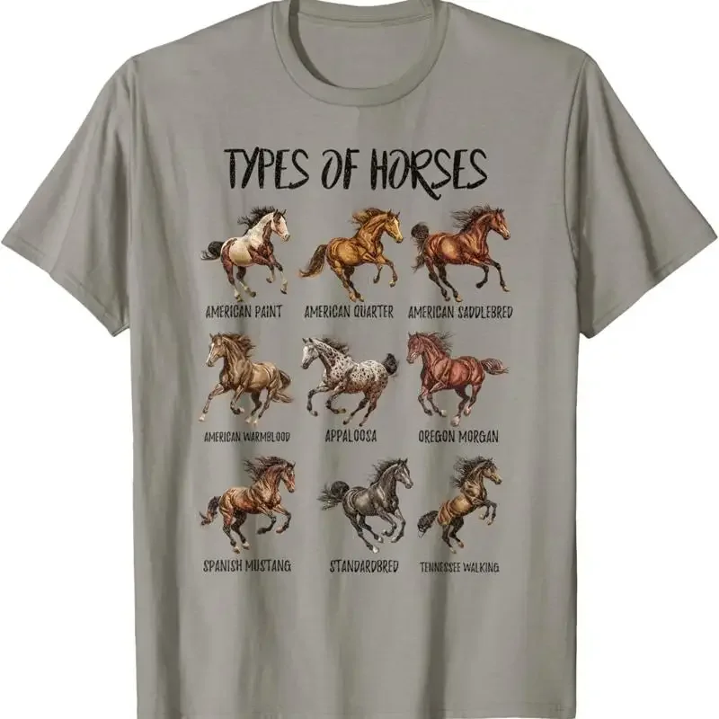 Vintage Retro Types Of Horses Horse Breed Horseback Riding T shirt