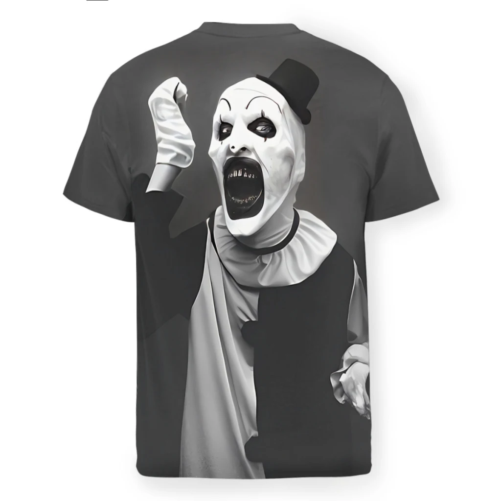 Horror Movie Polyester TShirt for Men Terrifier Art The Clown Horror Soft Summer Thin T Shirt High Quality Fluffy