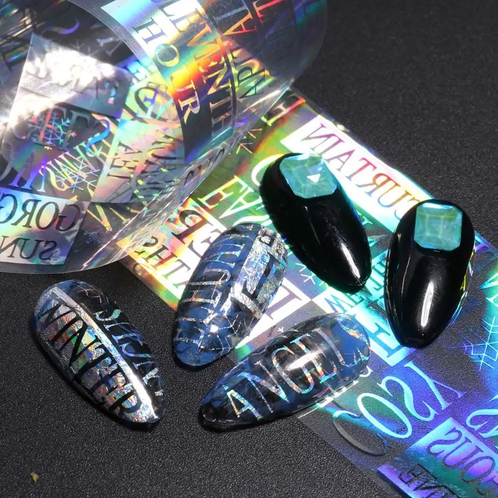 Art Decoration Geometric lines Holographic Nails Decals Laser Nails Stickers Water Transfer Stickers Mixed Transfer Nail Foils