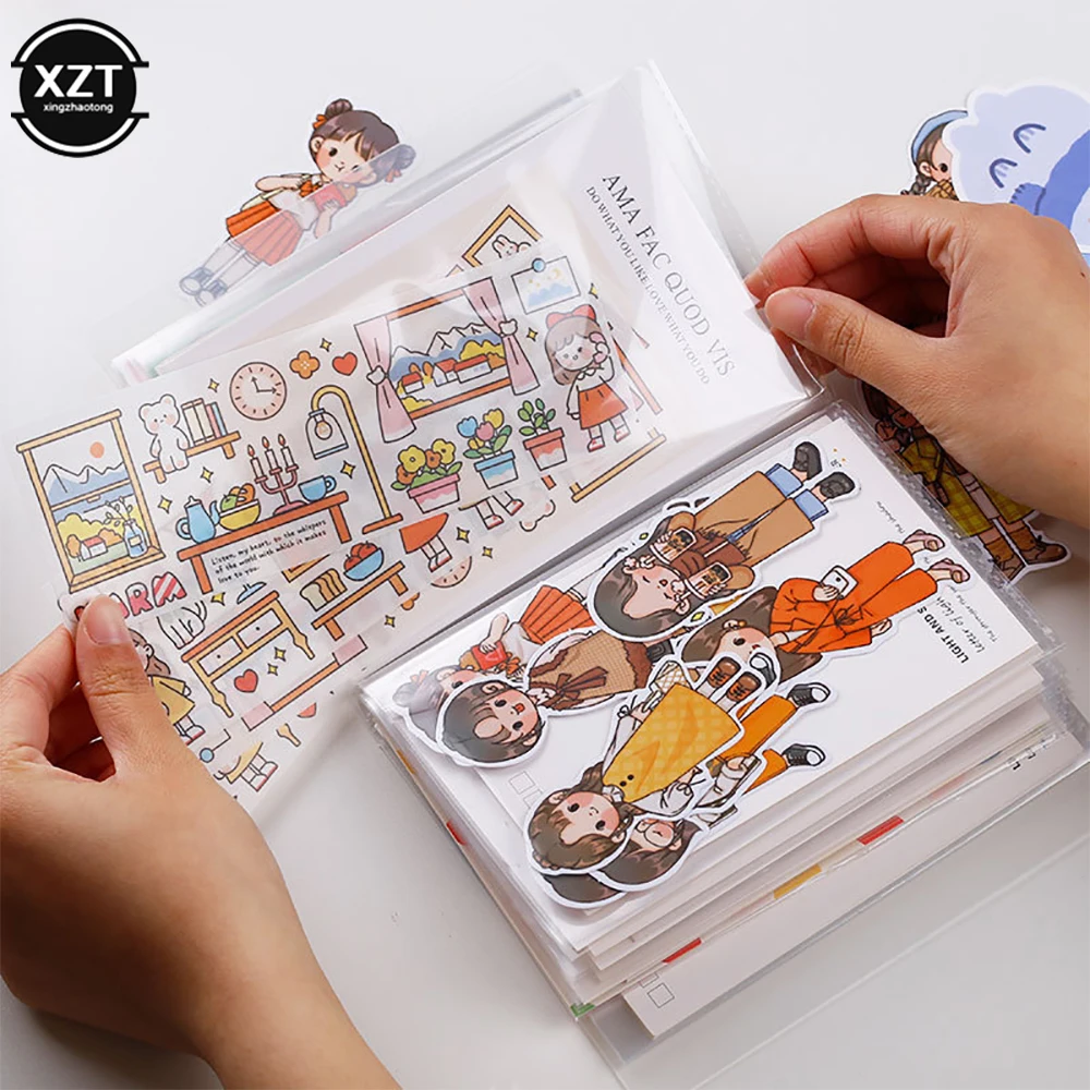 Mini Photo Album 40 Page A6 Pocket Storage Booklet Large Capacity Sticker Card Ticket Invoice Memo Favorite Solid Color Album