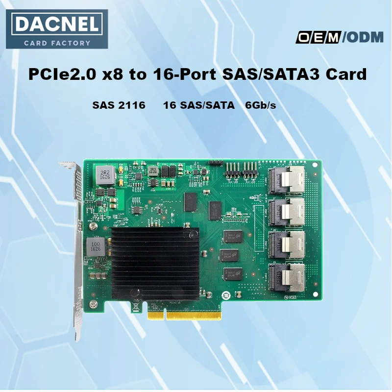 

PCIe2.0 x8 to 16-Port SAS/SATA3 Card SAS2116 6Gb/s UEFI