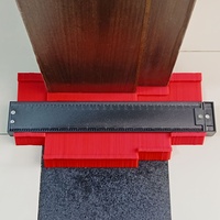10inch Adjustable Locking Contour Gauge Red Plastic Precision Woodworking Tool for DIY & Irregular Shapes Angle Measurement