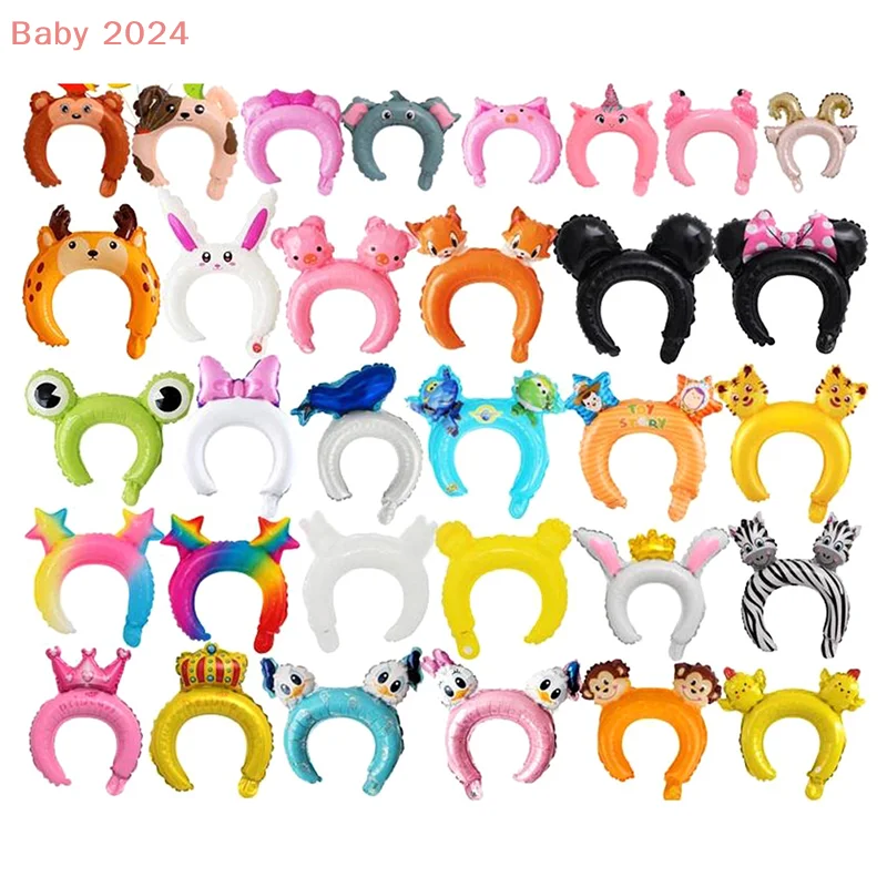 20 Pieces Cute Headband Foil Balloon Animal Shape Kids Children Party Decoration Toys Gift
