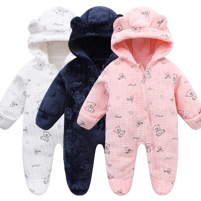 Newborn Baby Bodysuit Autumn and Winter Flannel Girls Rompers Newborn Clothes Soft Infant Clothing Set for Babies 0-12 Months