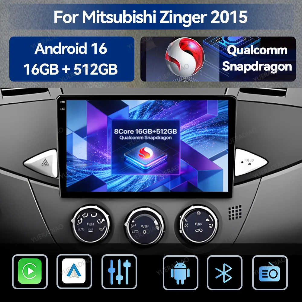 Android 15 Car Radio For Mitsubishi Zinger 2015 GPS NAVI BT 4G WIFI QLED Qualcomm 2DIN Multimedia Stereo Video Player Head Unit