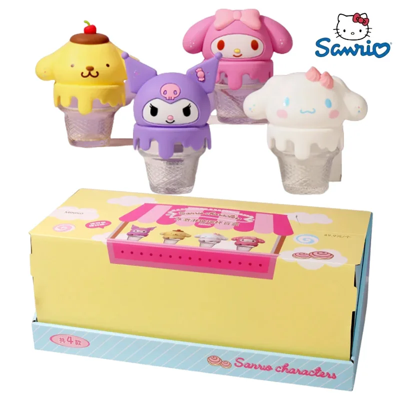 

Sanrio Cartoon Mymelody Kuromi Cinnamoroll Ice Cream Ornaments Glass Box Cute Cup Kawaii Anime Plush Toy Blind Box For Girl Gift