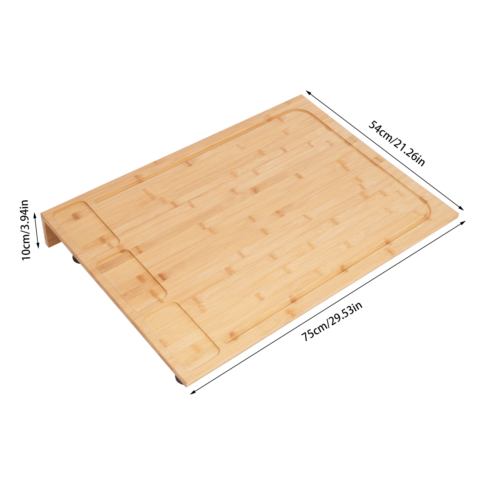 75×54×10cm Schneidebrett und Herdabdeckung aus Bambusmaterial, vielseitig einsetzbares Schneidebrett für Häuser/Wohnheime/kleine Wohnungen – Detail 1