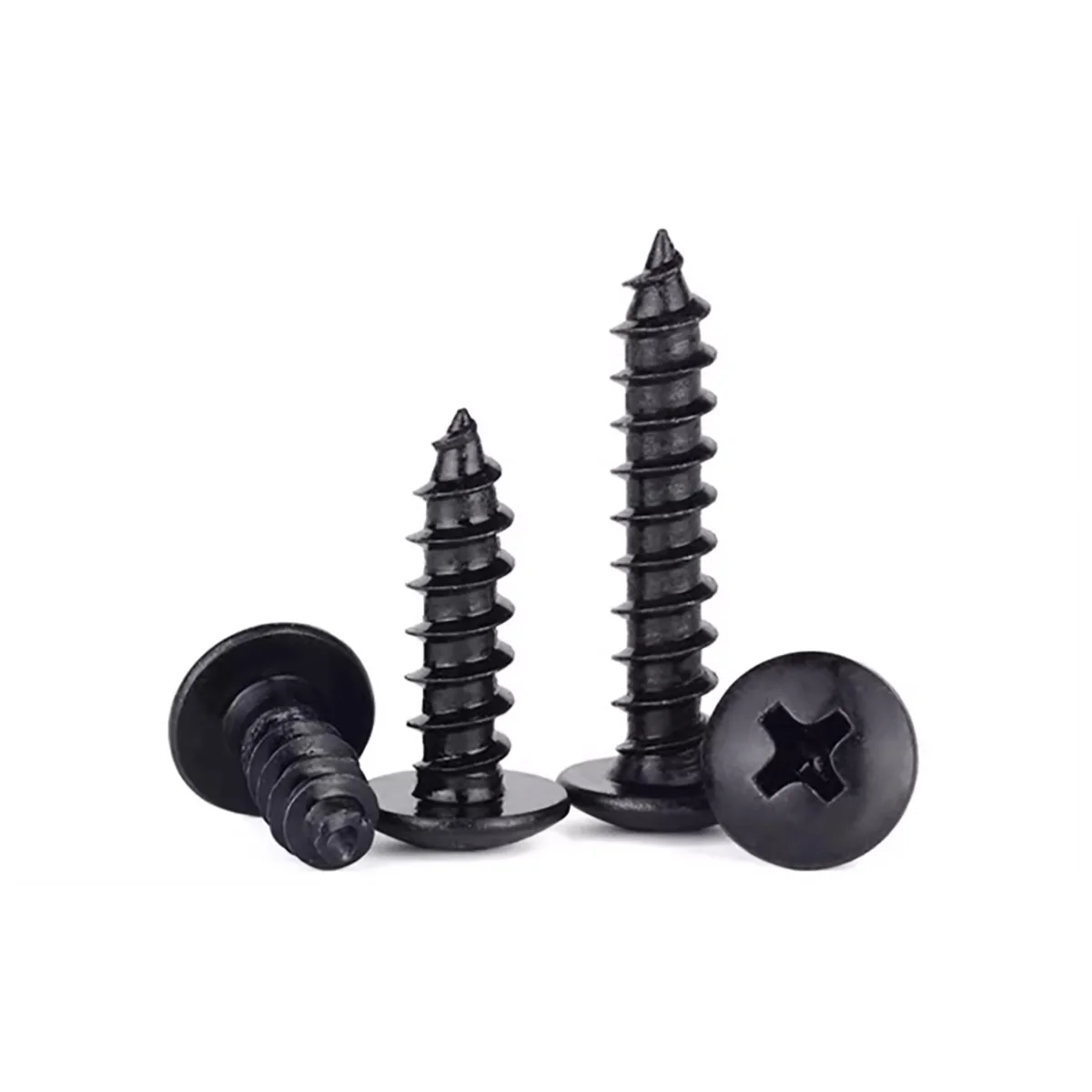 Black Self Tapping Screw/ Large Flat Head Cross Wood screw/ Large Head Umbrella Head Mushroom Head Self Tapping Screws M2.3-M5