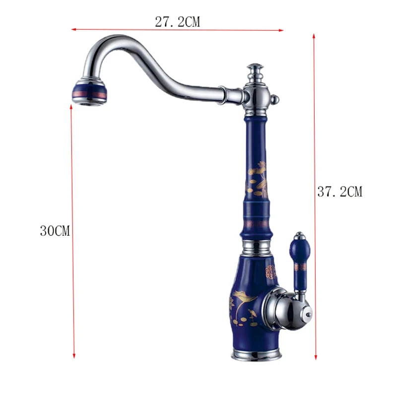 Free Shipping Brass  with porcelain Kitchen Faucet/Single Handle Chrome Finish Swivel Basin Sink Faucet Mixers Tap