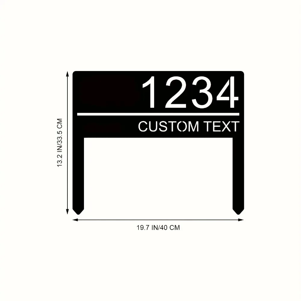 1pc Personalized Scroll Pattern Customizable Metal Address Sign Ground Stake No Power Lawn Garden Outdoor Decor Gift