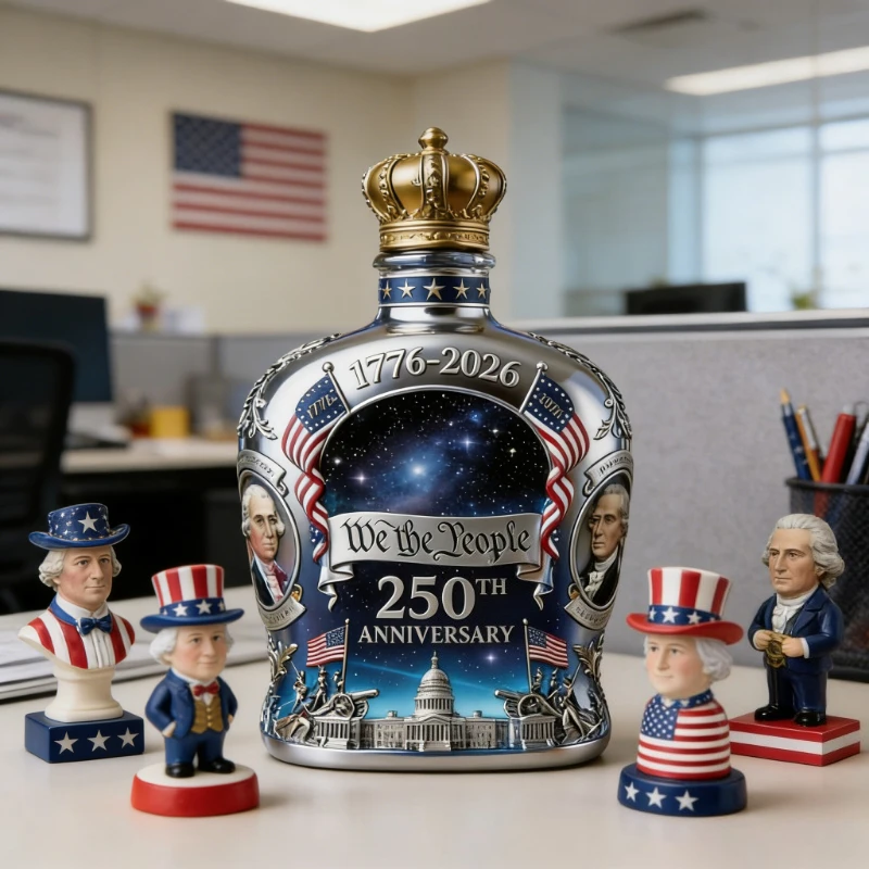 

Декоративная бутылка «История США 1776-2026» – креативное украшение для дома и офиса, подарок для папы, парня, коллекционный предмет искусства и декора