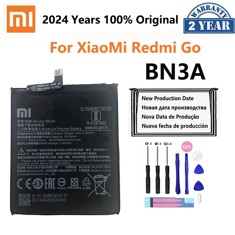 

100% Orginal Xiao mi BN3A 3000mAh Battery For Xiaomi Redmi Go RedmiGo High Quality Phone Replacement Batteries