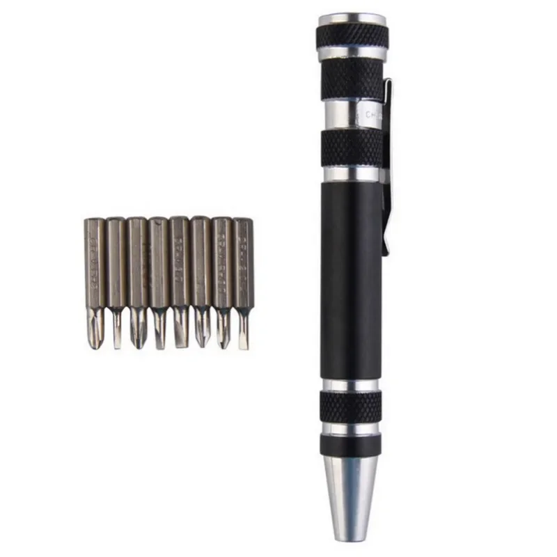 1SET 8 In 1 Multitool Pen Screwdriver Mini Set Handy Tool, Magnetic Portable Screwdriver for Repairing Installing Hand Tool