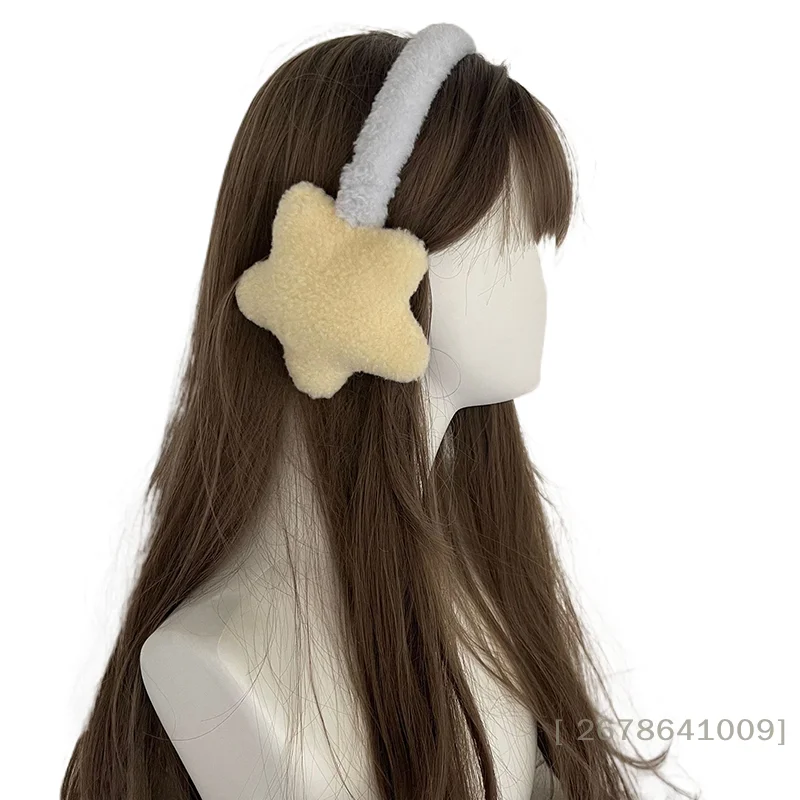 

Зимние наушники с милыми звездами, плюшевые чехлы для ушей в стиле Ins, регулируемая повязка на голову, грелки для ушей для студентов и езды на велосипеде коммерческого сезона