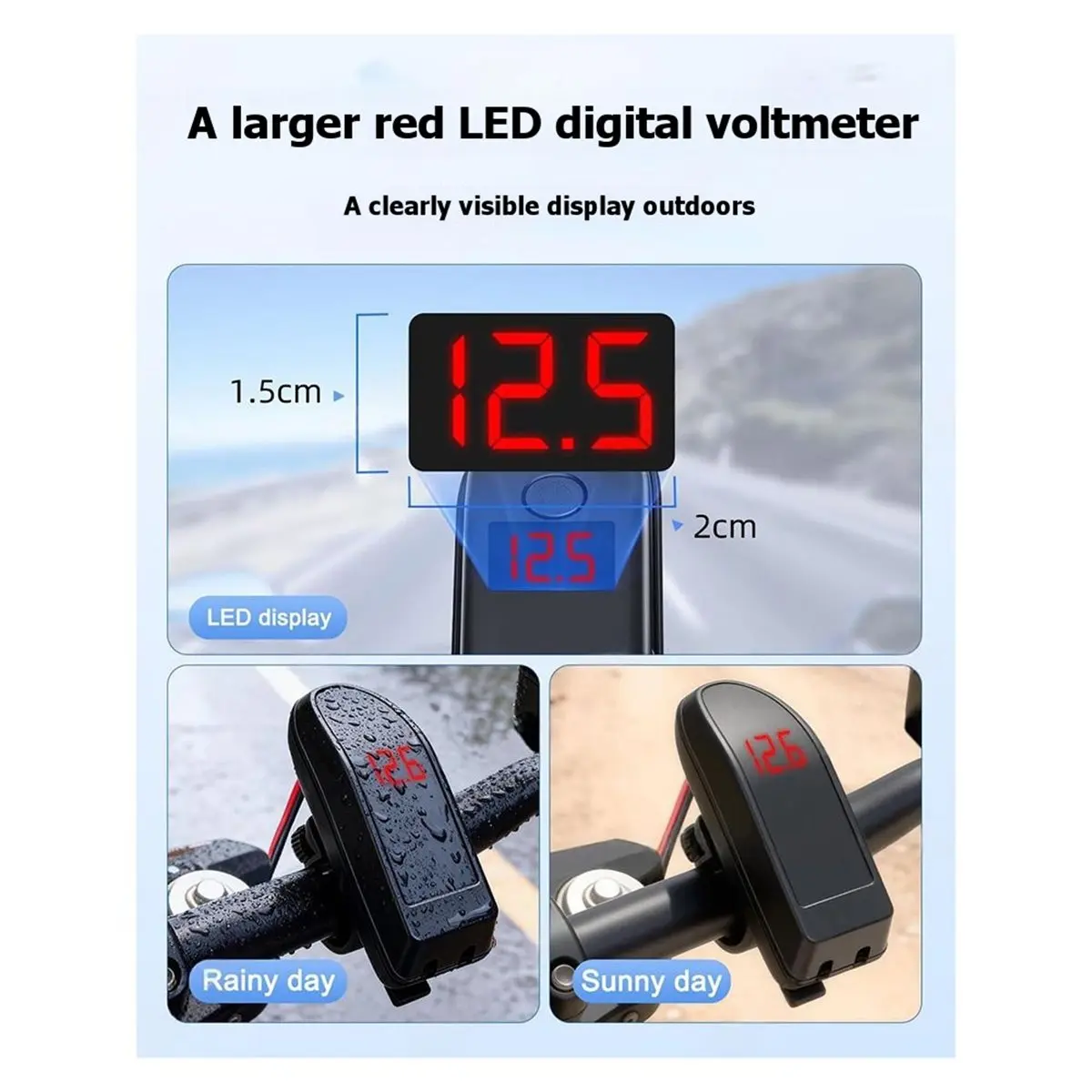 AU47-36W USB Type C Charger Adapter Handlebar Motorcycle USB Fast Charger with Switch Voltmeter for Phone Mobile