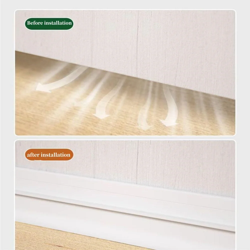 Sound Proof Self-Adhesive Door Bottom Seal Strip Thickened Windproof Dustproof Gap Filling Tape Rubber Door Crack Weatherstrip