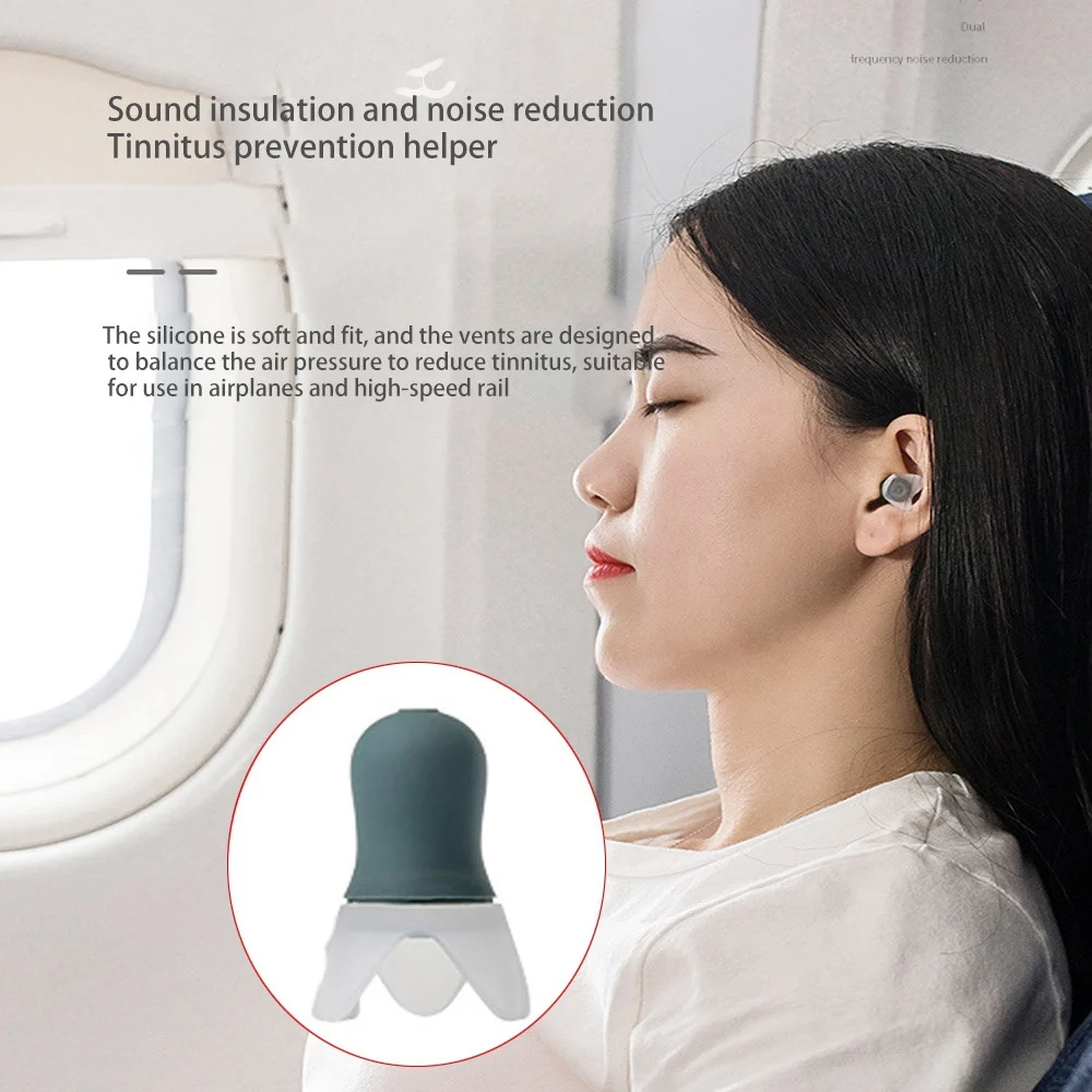 - سدادات أذن عازلة للصوت من السيليكون الناعم من BOFF لتقليل الضوضاء أثناء النوم، سدادات أذن قابلة لإعادة الاستخدام