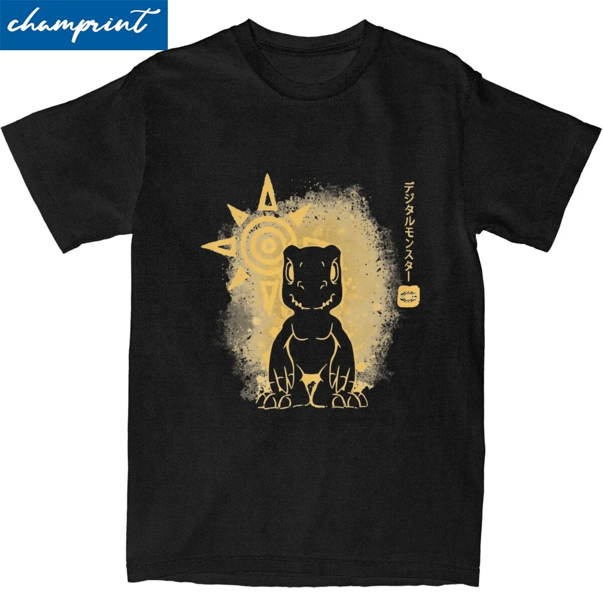 Funny Courage T-Shirt Men Cotton Short Sleeve Digimon Nostalgic Anime Round Neck Summer Tops Shirts