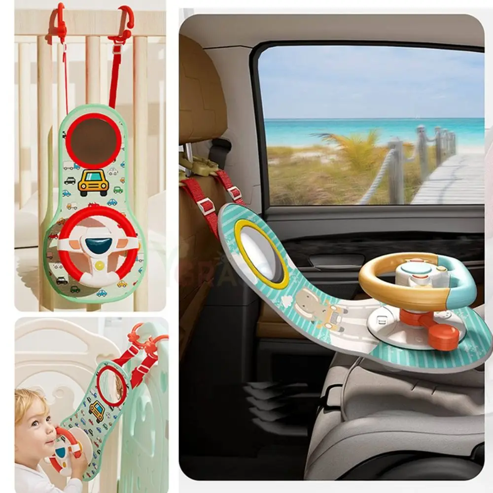 Volante de simulación, asiento de coche, juguete con luz, simulación Musical de 360 grados, juguete de plástico