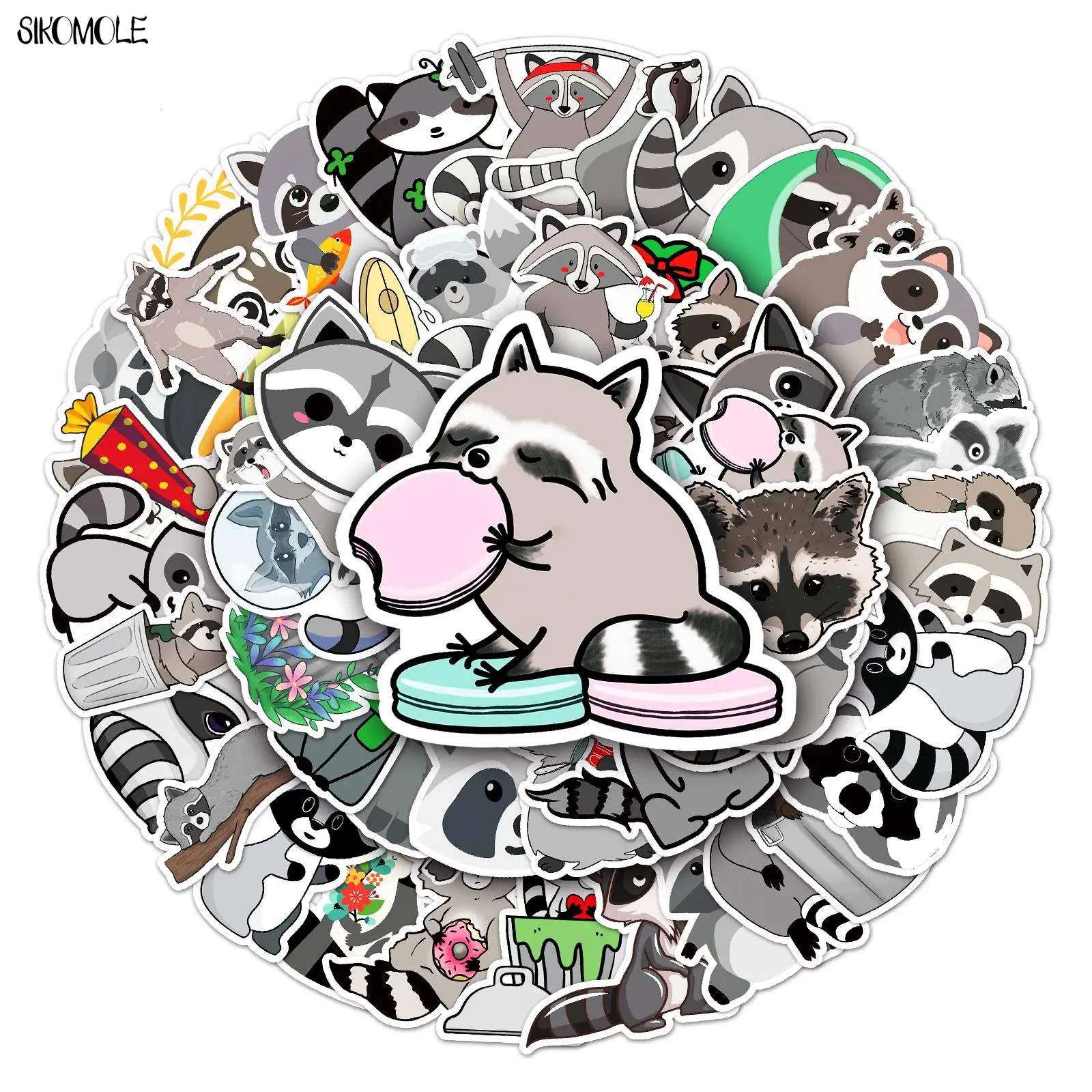 

10/30/50PCS Cartoon Raccoon Animal Stickers Cool Aesthetic Skateboard Laptop Motor Phone Graffiti Sticker Decal Kids DIY Toys F5