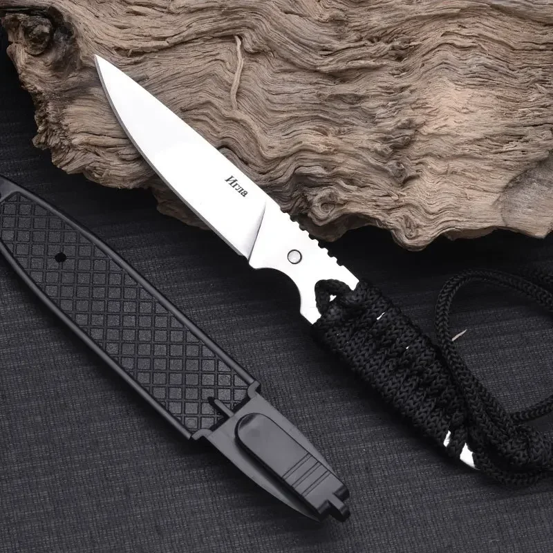 Russian Kizlyar Igla Outdoor Fixed Blade Knife High Carbon Stainless Steel Blade Paracord Tie Rope Handle Camping Survival Tool