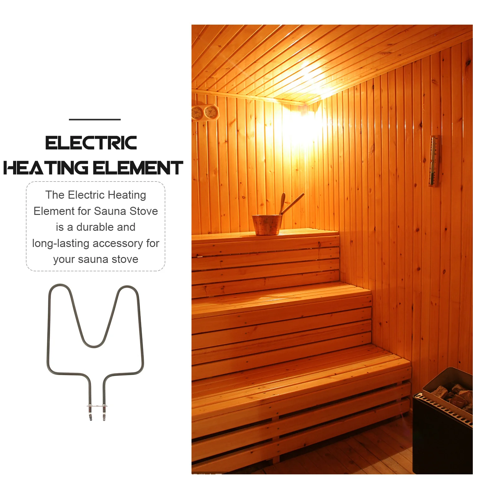 

Electric Heating Element For Sauna Stove Tubular Heater Replacement Sturdy Sauna Heating Tube Spa Supply
