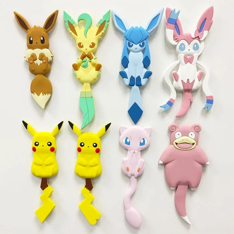 

New Pokemon Anime Pikachu Eevee Sylveon Leafeon Mew Creative Cartoon Seamless Hook Fashion Keychain Figure Toy Holiday Gift