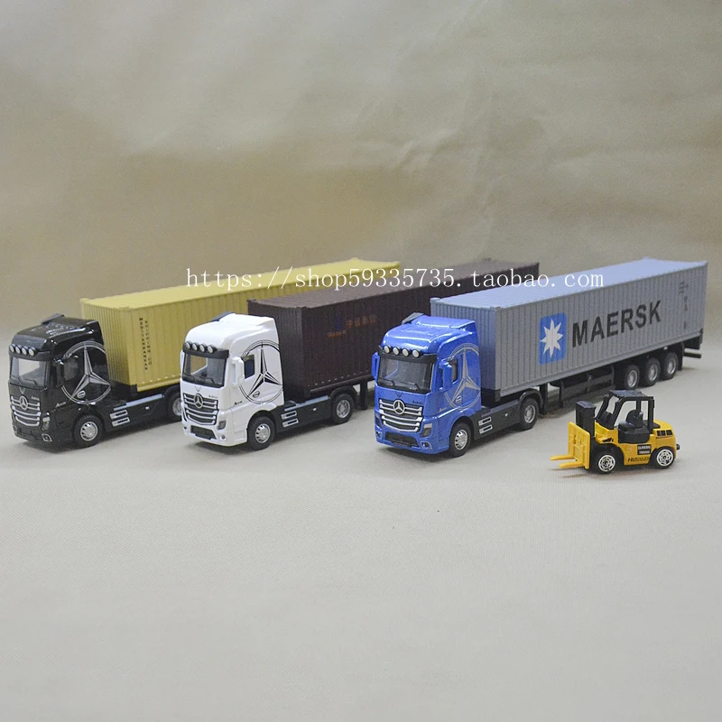 Diecast Alloy 1/50 Scale Box Transport Truck Cars Model Adult Toys Classics Gifts Collection Desktop Ornaments Static Display