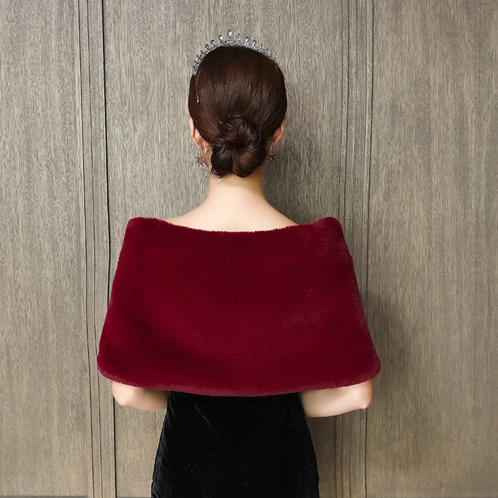 1 قطعة شال الزفاف للعروس أنيقة اللفاع عالية الجودة الألياف الدافئة شال للنساء الشتاء الخريف ارتداء الأحمر 100-135 سنتيمتر