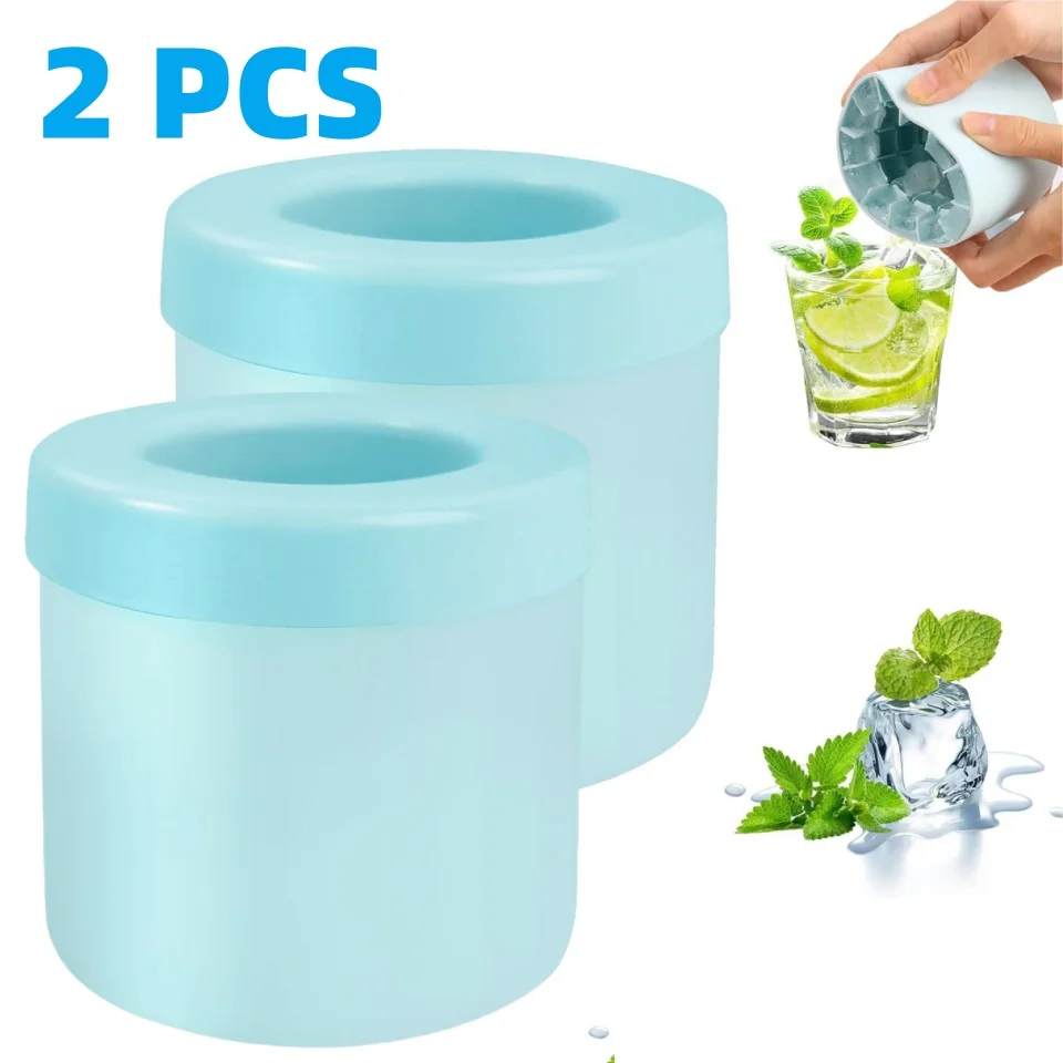 

1/2PCS Silicone Ice Cube Mold Round Ice Bucket Homemade DIY Refrigerator Freeze Ice Maker Creative Ice Cube Mold Barware Tools