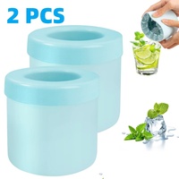 1/2PCS Silicone Ice Cube Mold Round Ice Bucket Homemade DIY Refrigerator Freeze Ice Maker Creative Ice Cube Mold Barware Tools