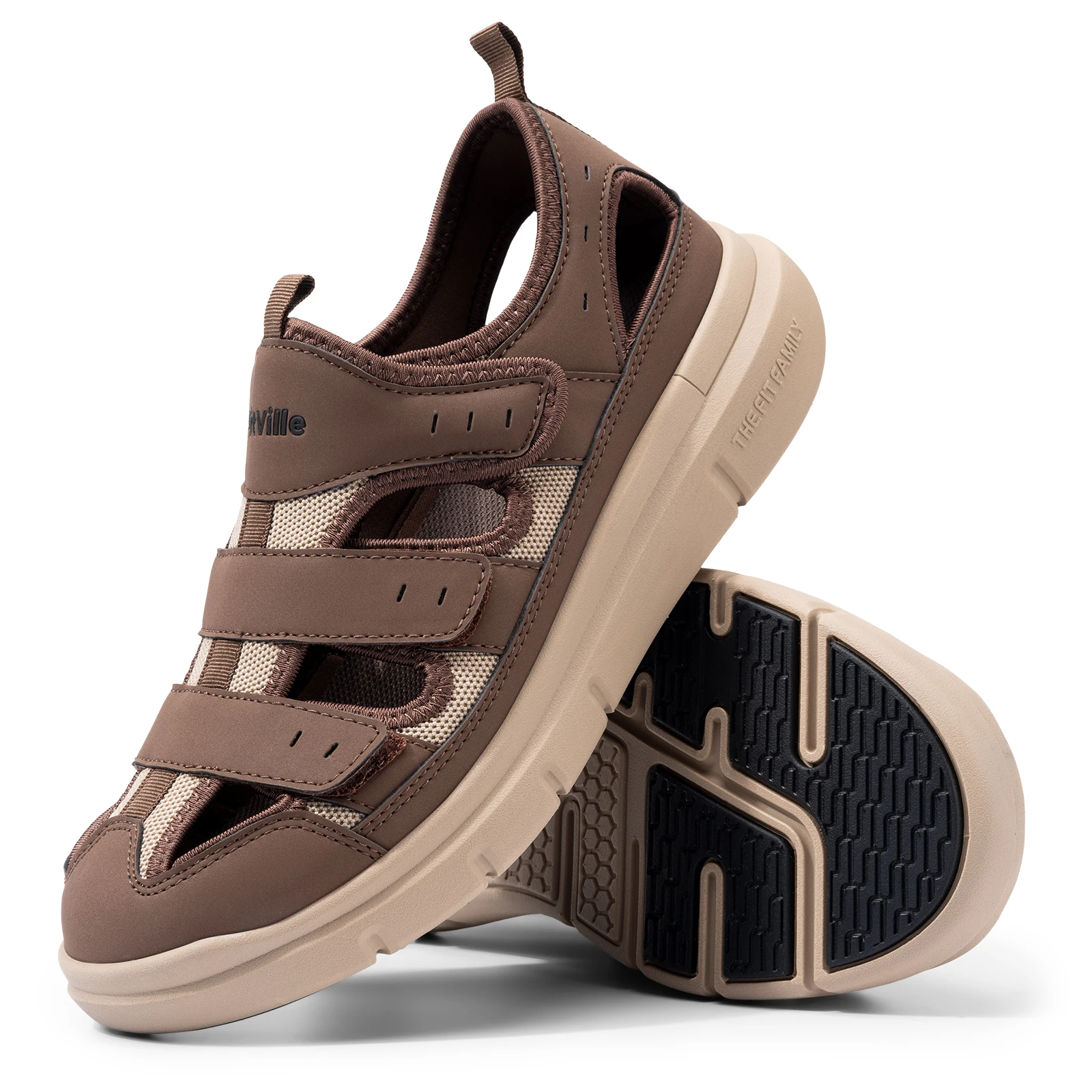 נעלי סנדלים לגברים של FitVille, נעלי סוכרת מורחבות לגברים, נעלי קאז'ואל קלות לפלנטר פשיטיס, תמיכה בקשת, הקלה מכאבים