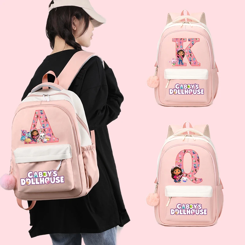 

Gabby Dollhouse Backpack Boy Girl Kawaii Large Capacity Schoolbag Student Trendy Anime Book Storage Stationery Bag Birthday Gift
