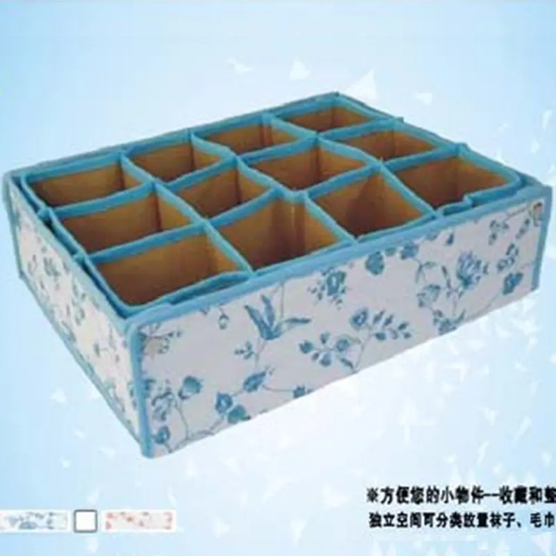

Fabric Underwear Storage Box Drawer Type Divided Organizer Thick No-lid Case Bra Panties Socks Multi-compartment Home Organizer