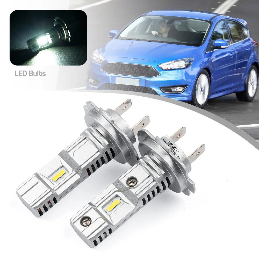 2Pc For Ford Focus MK3.5 2015 2016 2017 2018 Led Low Lo Beam Light Bulb Canbus White 8000lm 25W H7 Headlight Fog Lamp Bulbs