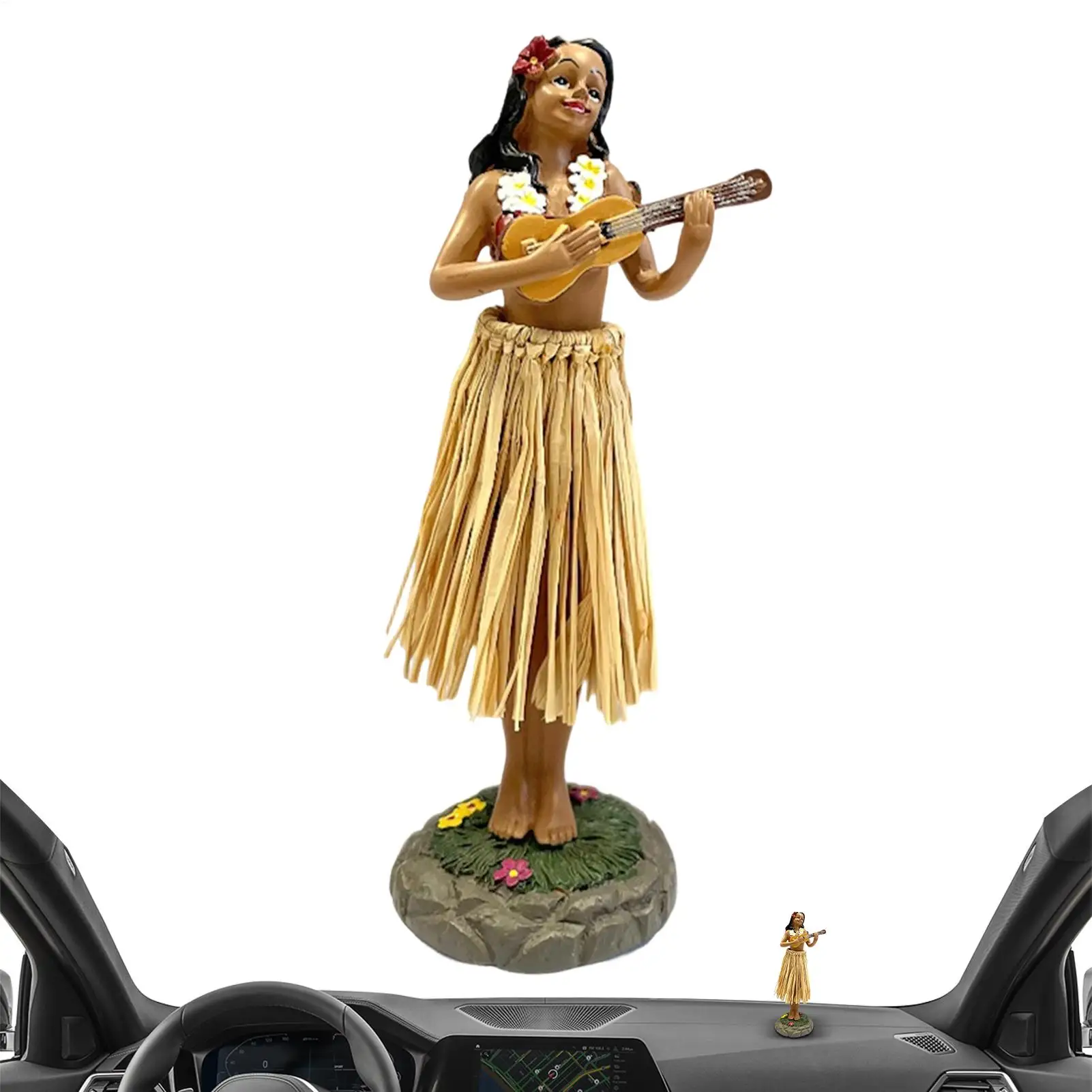Hawaiian Dancing Girl Dashboard Decor Doll Playing Ukulele Hawaiian Dancer With Guitar Dancing Girl Doll Home Car ornaments