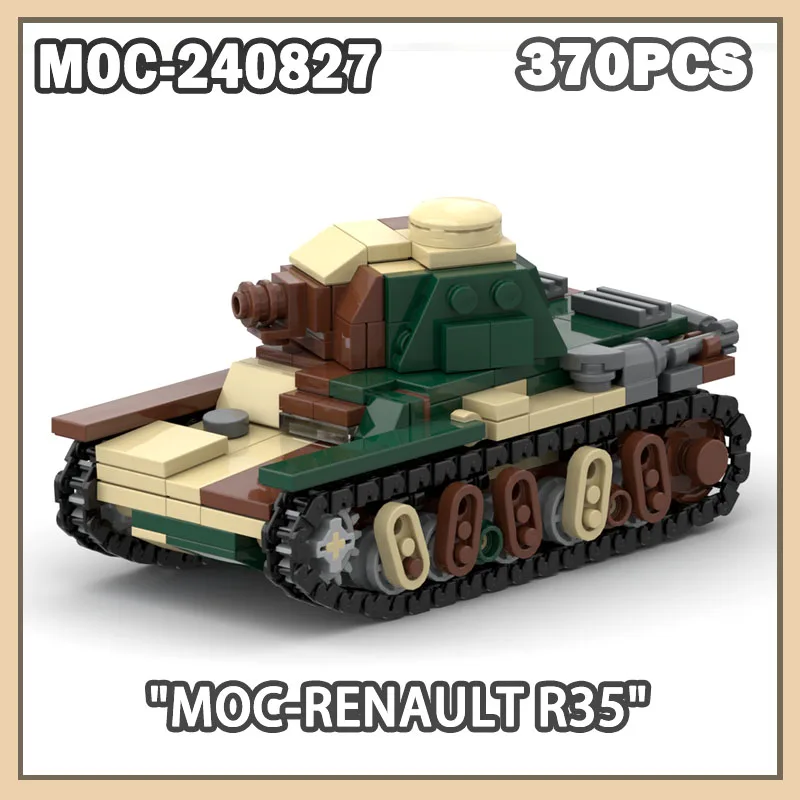 

MOC-240827 Military War R35 Tank Building Block Assembly Game Model Compatible Bricks TOYS Adult Gifts Tank Collection 370PCS