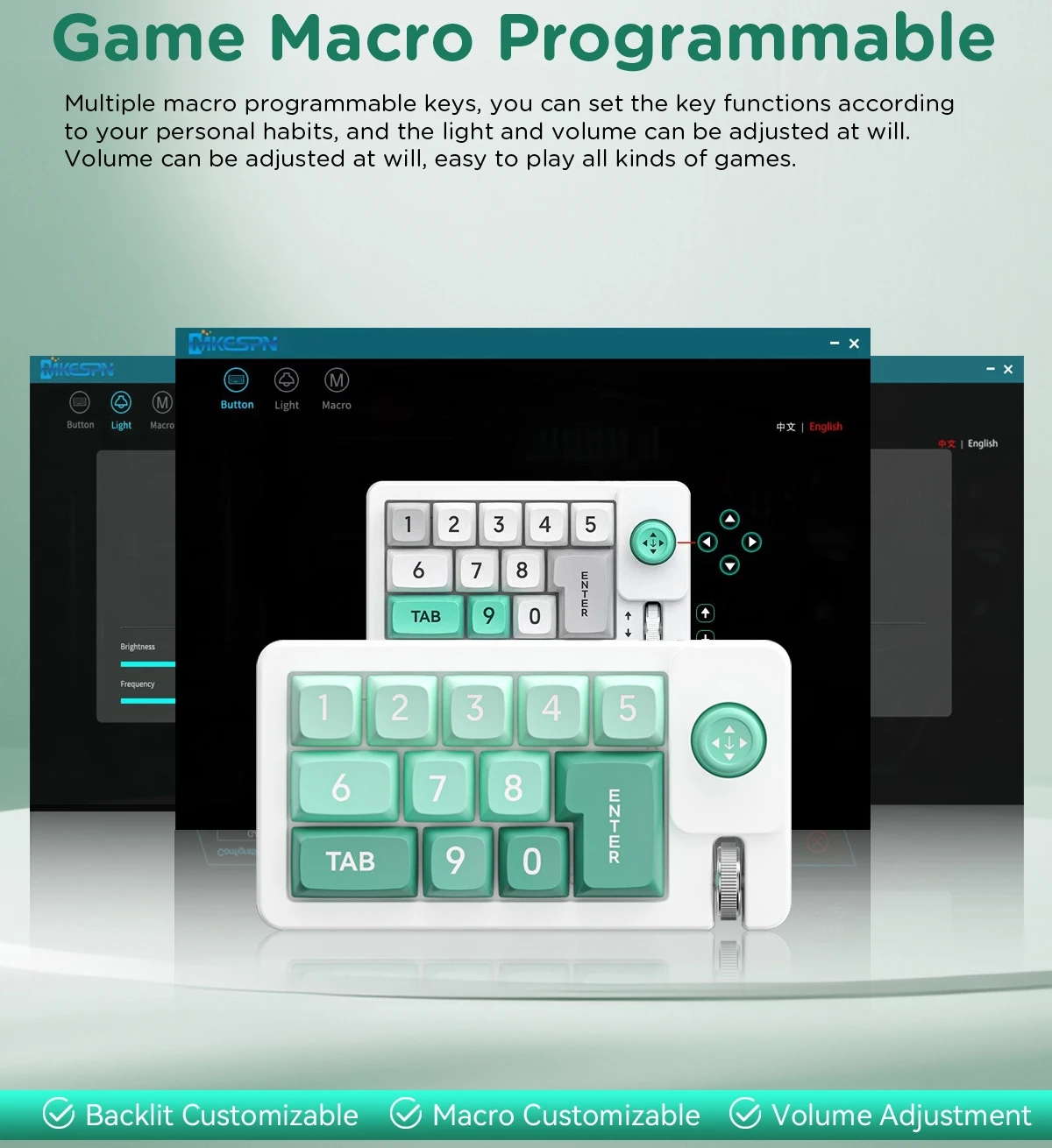 Macro Programming Mechanical Keyboard Numeric Keypad 12 Keys Joystick Control One Handed Keypad RGB Mini Gaming Keyboard K810