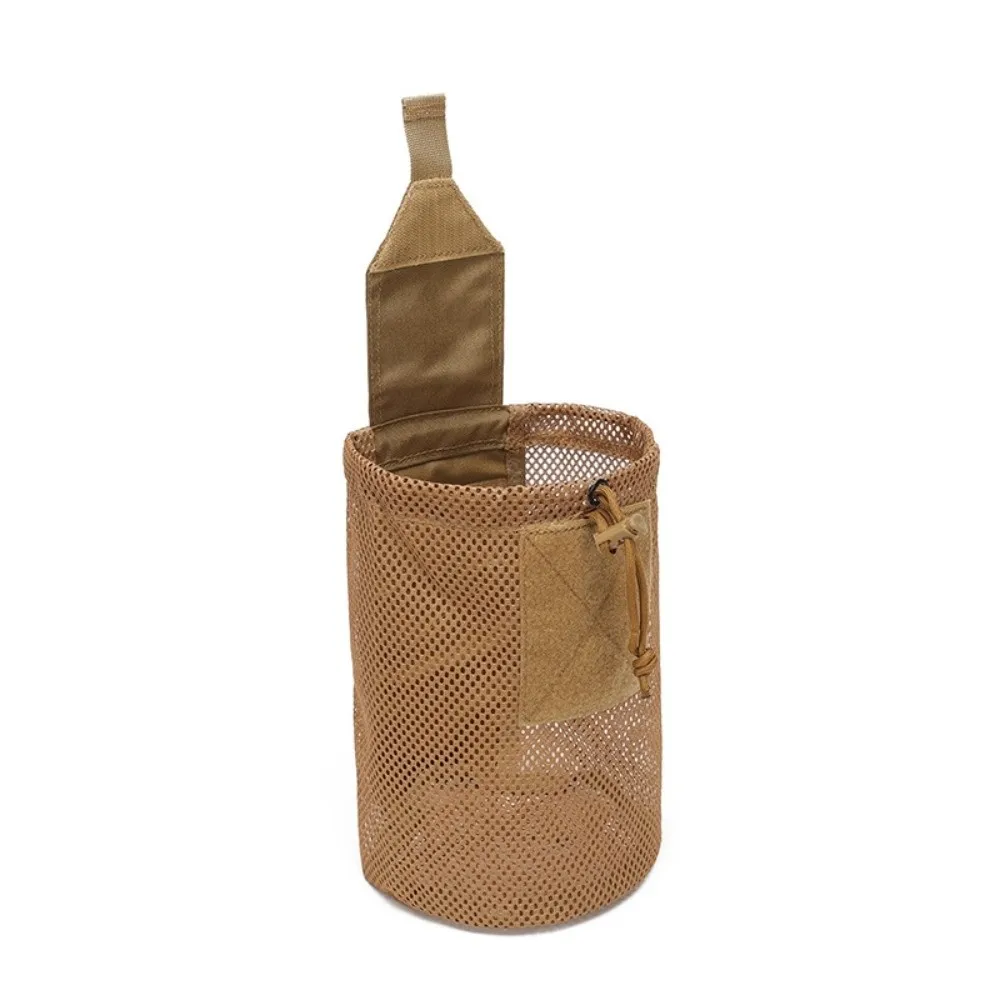

Foldable Dump Pouch Mesh Design Drawstring Closure Mini Storage Bag Adjustable with Lanyard Roll-Up Organizer Pouch