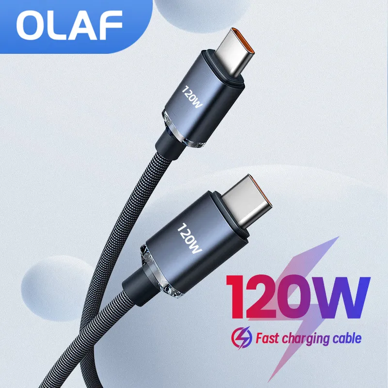 USB C Cable for iPhone 15 Samsung S20 Xiaomi 1M/2M/3M PD 120W Fast Charging Cable Type C Charger Cord For Huawei Mate 40 50