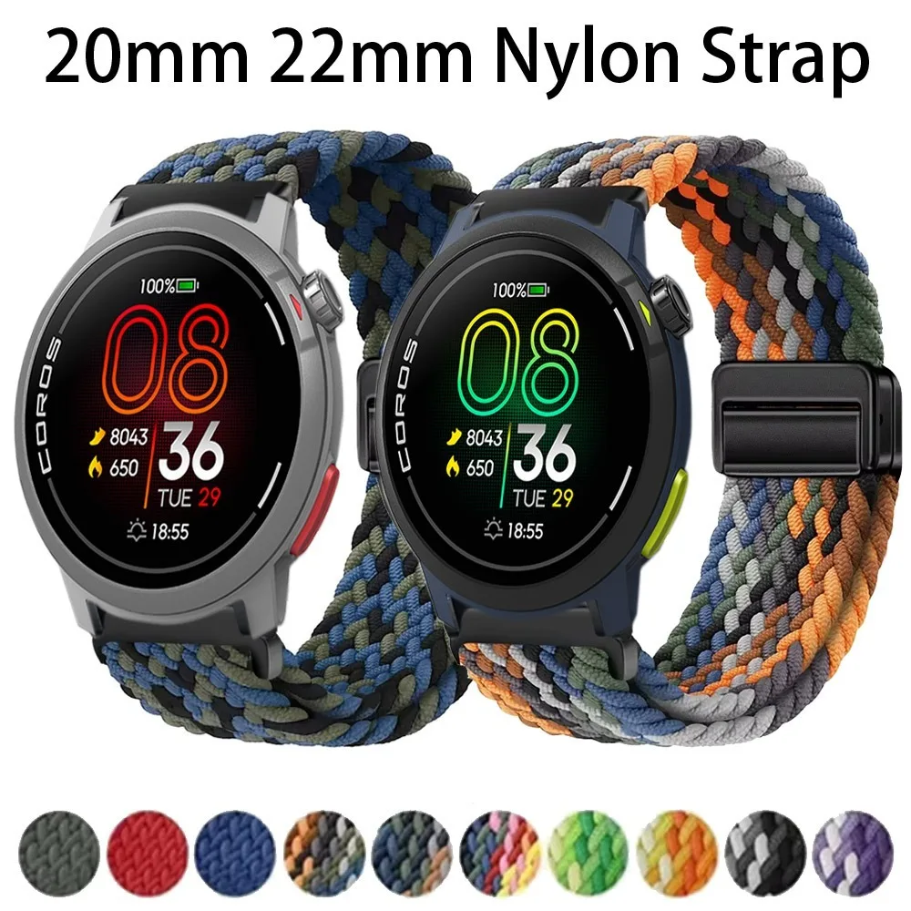 20mm 22mm Nylon Strap for Nothing CMF Watch 3-2 Pro Magnetic for COROS PACE 4 APEX 4 42mm PACE Pro Suunto Vertical 2 Race 2 Run