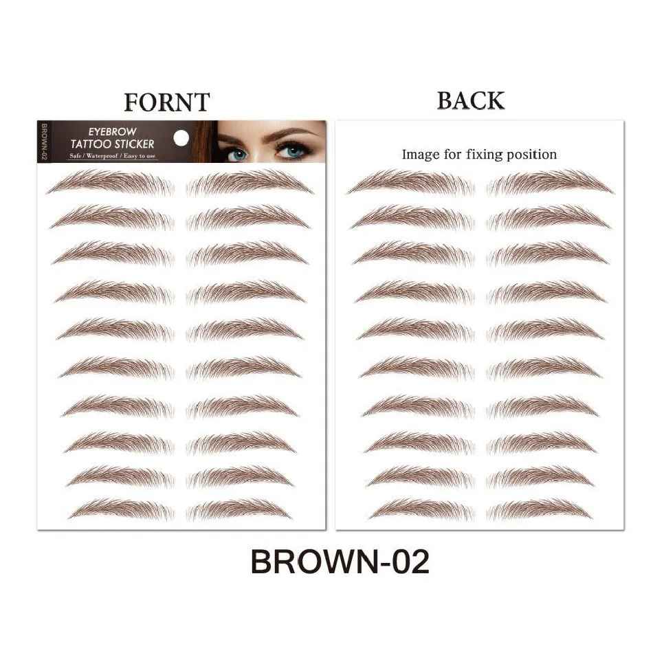 9 Pairs Easily Achieve Professional-Looking Eyebrows with 6D Imitation Eco Eyebrow Stickers - Waterproof and Long-Lasting