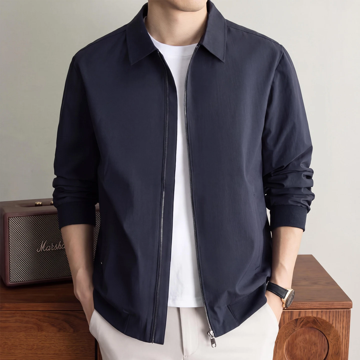 Men's Fashionable Business Collar Jacket Autumn New Style Breathable Casual Coat for Daily Commuting Trendy And Handsome