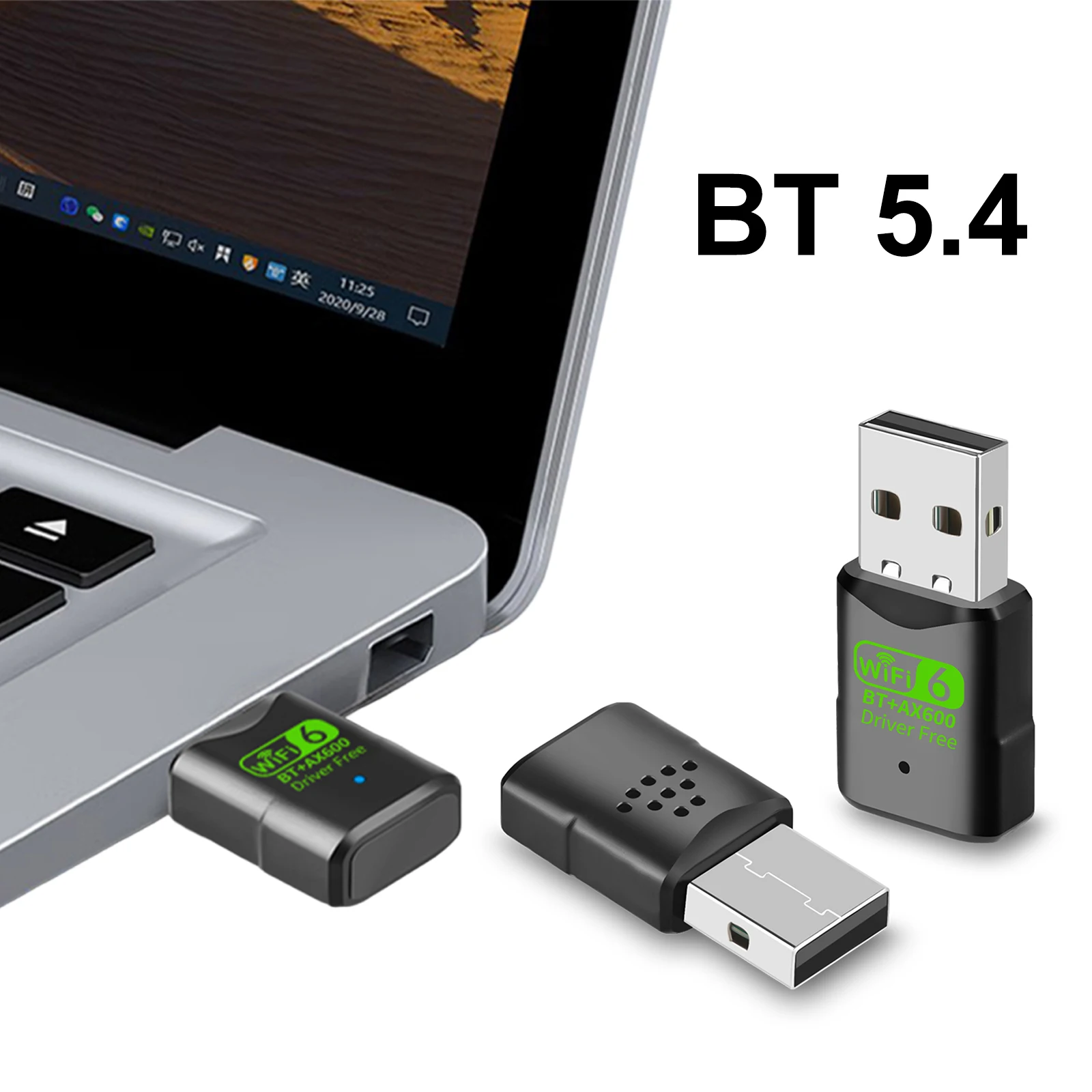 

Wireless Dongle 600Mbps USB WiFi6 BT5.4 Network Receiver 2 in 1 Dual Band 2.4/5Ghz Network Card for PC/Laptop/Desktop Computer