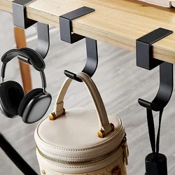 Metal Portable Hanging Bag Hook Table Side Punch-Free Earphone Holder Office Desktop Edge Stand Hanger Adjustable Home Organizer