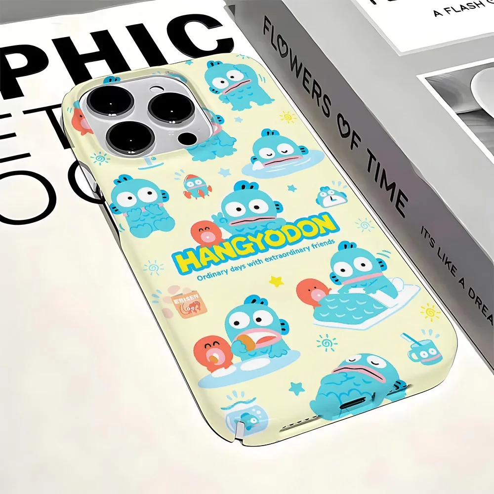 Cute Sanrio Hangyodon Phone Case for IPhone 16 15 14 13 12 11 Pro Max XS XR XSMax 6 7 8 Plus Glossy HD Hard PC Cover
