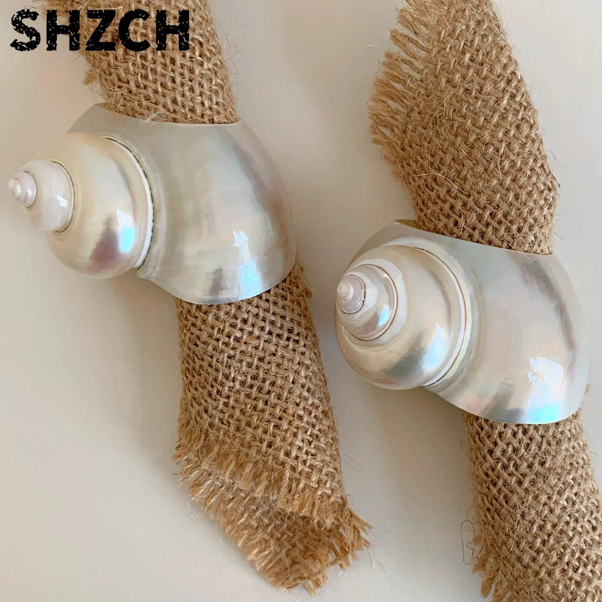 Handmade Shell Napkin Ring Natural Napkin Buckle Elegant Reusable Table Napkins for Weddings, Parties & Dining Décor