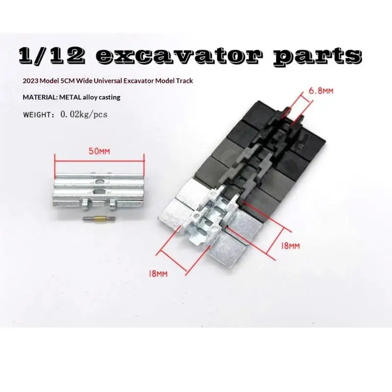 High Toughness Full Metal RC Crawler Track 50*20mm 1 Set Ideal Replacement for 1/12 Scale RC Hydraulic Excavator